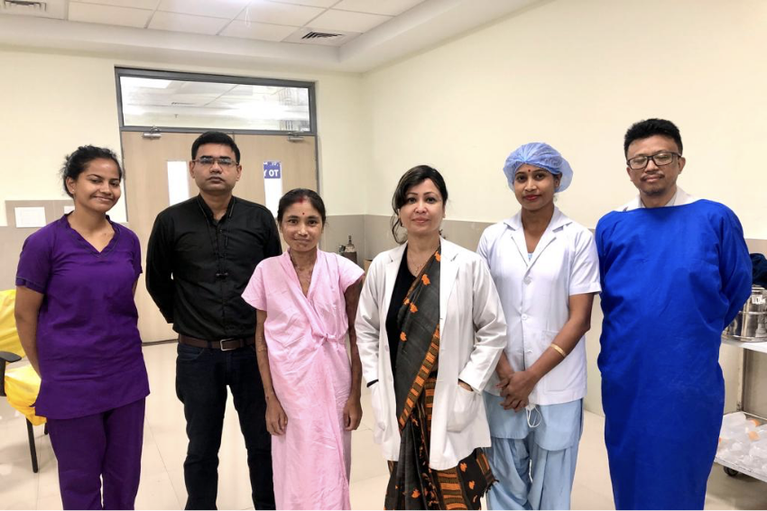 One of the  Renal Transplant patient who was suffering from ESRD with DCMP and uremic cutaneous pseudo porphyria .. a very rare manifestation at the time of discharge after successful procedure.